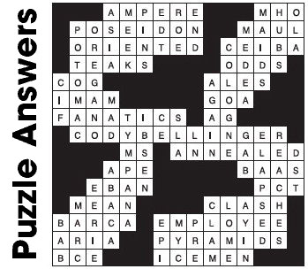 Puzzle Answers ….