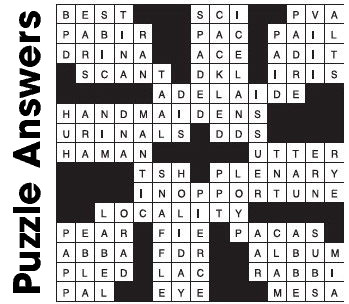 Puzzle Answers ….