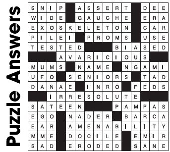 Puzzle Answers ….