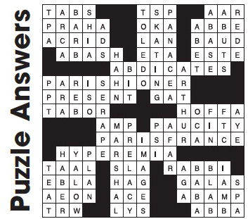 Puzzle Answers ….